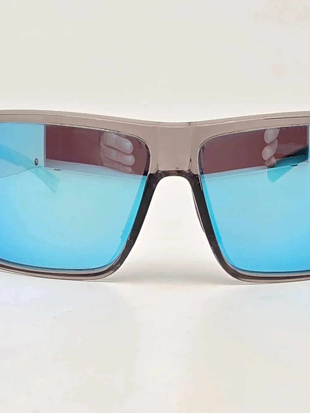Shady Rays Cayman Ocean Smoke Grey Frame Polarized Blue Mirror Lens Sunglasses